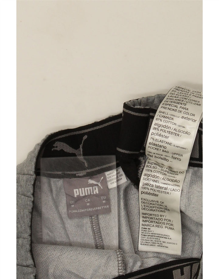 Мужские спортивные шорты Puma среднего серого цвета, хлопок с цветными блоками