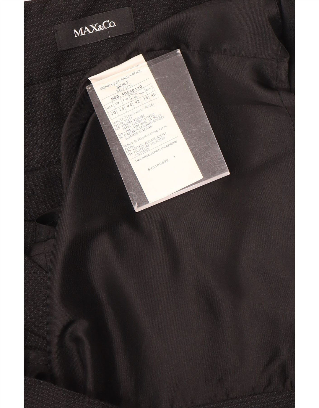 Женская юбка-карандаш Max & Co. UK 14 Medium W28 Черная вискоза