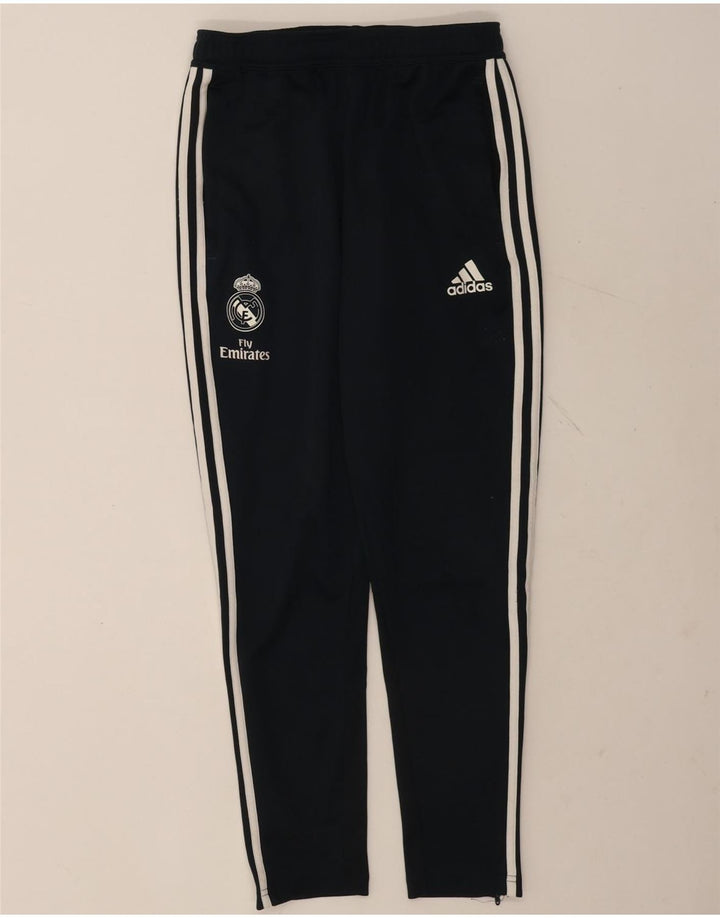 Мужские спортивные брюки Adidas Real Madrid, маленькие черные полиэстеровые брюки