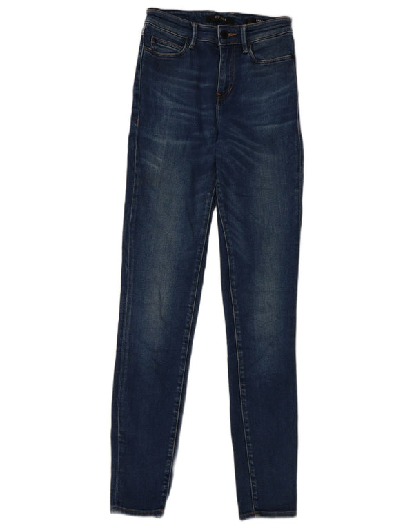 Женские джинсы скинни Guess с высокой посадкой W25 L29, синие, хлопок