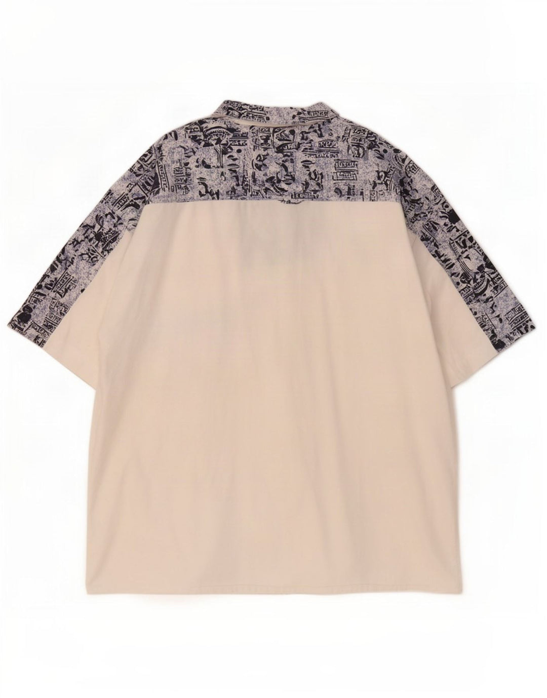 Винтажная мужская пуловерная рубашка с абстрактным узором, размер 43/44 XL, белая