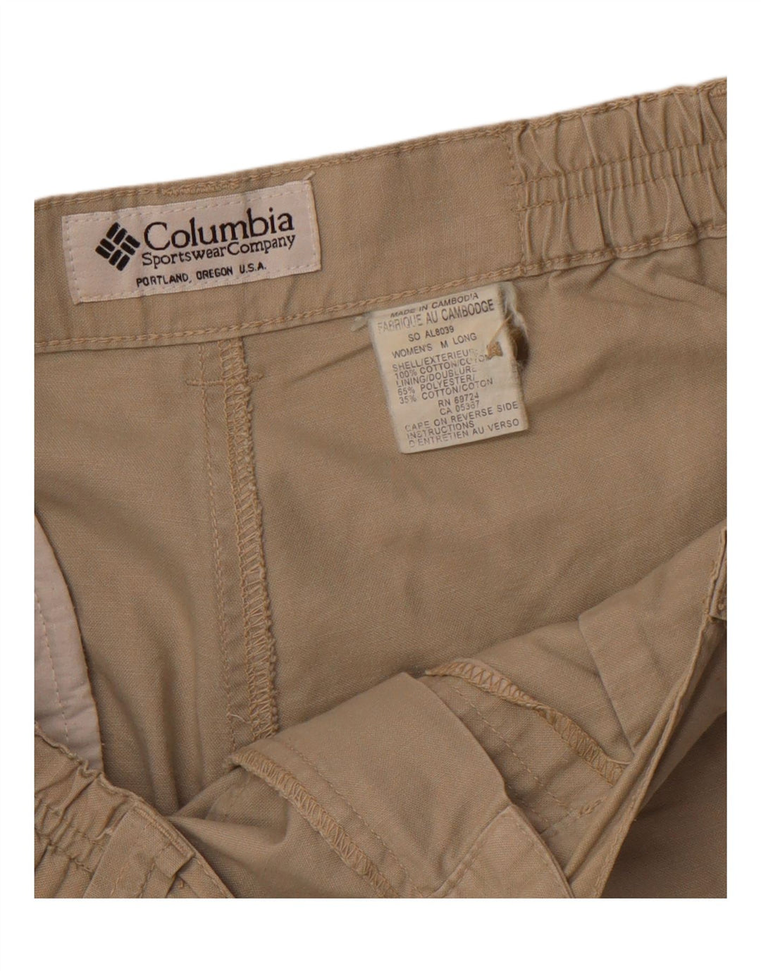 COLUMBIA Женские прямые брюки карго среднего размера W30 L29, бежевые, хлопок