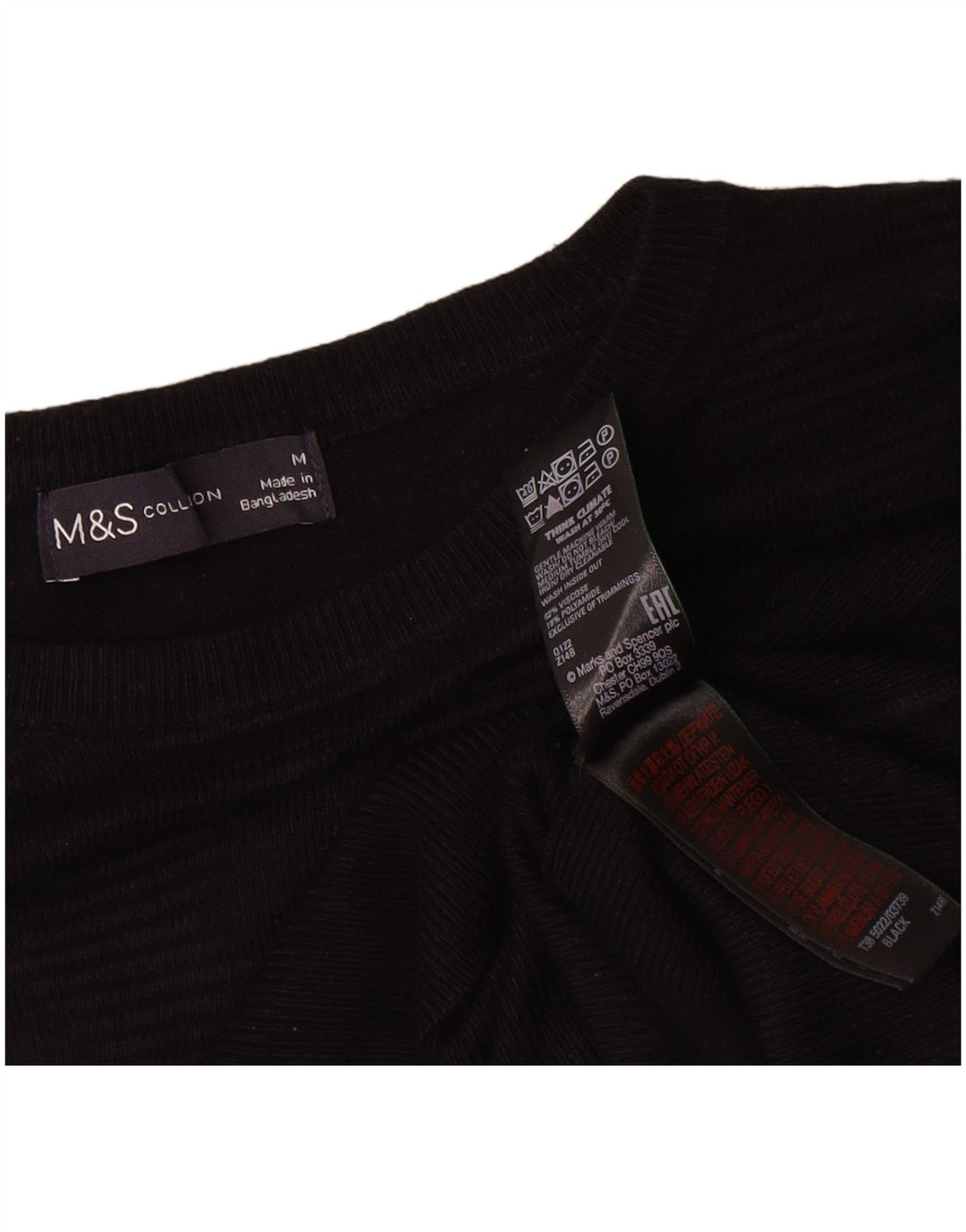 Женский джемпер с вырезом «лодочка» Marks & Spencer UK 14, средний черный, вискоза