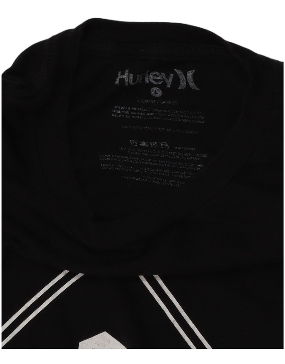 HURLEY Мужская футболка с рисунком, большой черный хлопок