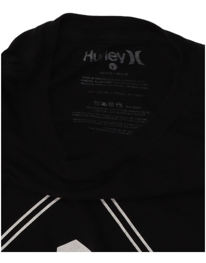 HURLEY Мужская футболка с рисунком, большой черный хлопок