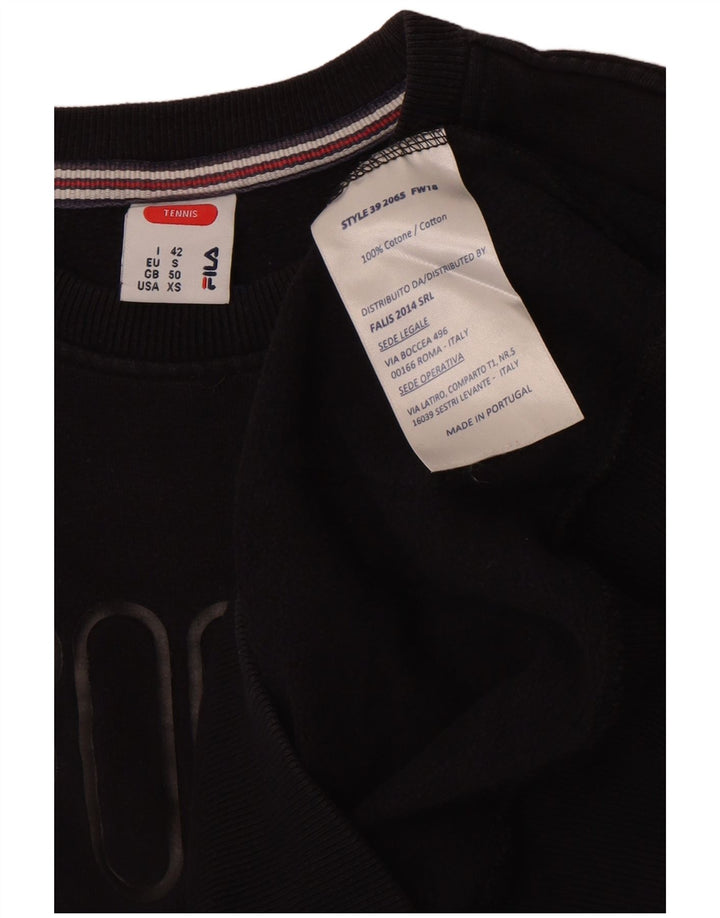 Fila Женский свитшот с графическим рисунком IT 42 Средний Черный Хлопок
