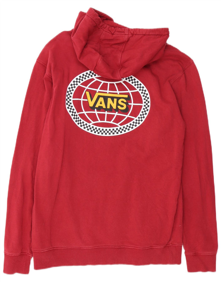 Мужской джемпер с капюшоном Vans, красный, хлопковый, среднего размера