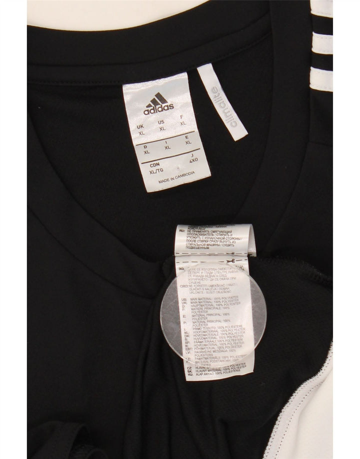 Мужская футболка Adidas Climalite Top XL черная из полиэстера с цветными блоками