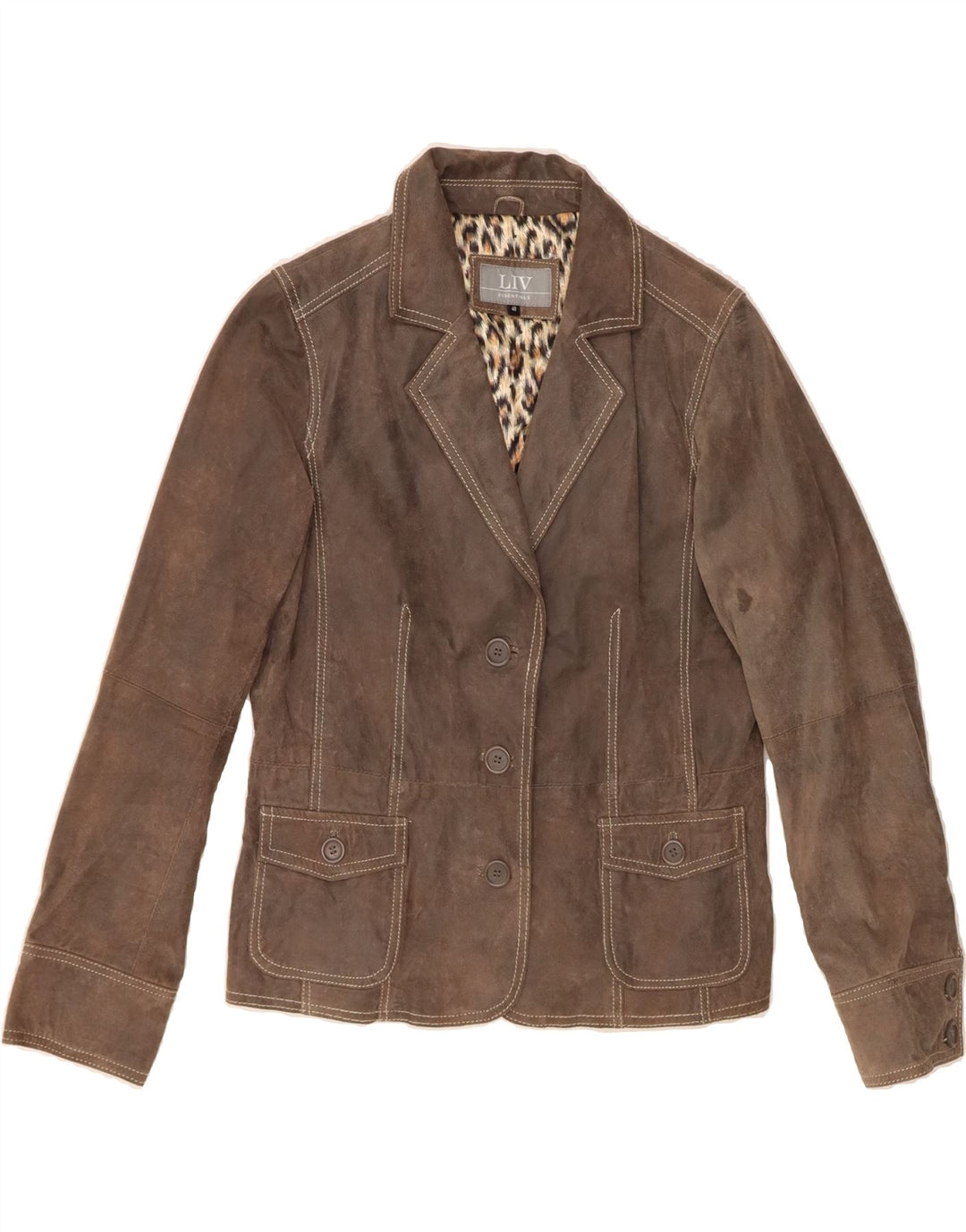 VINTAGE Womens Leather Jacket EU 40 Medium Brown Leather Vintage Vintage and Second-Hand Vintage from Messina Hembry 