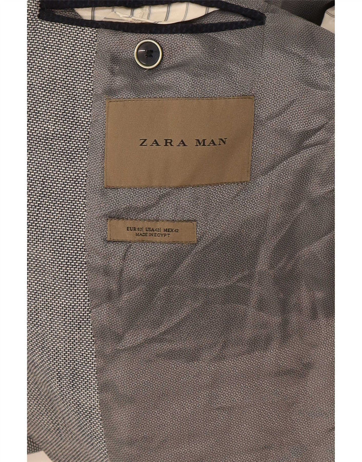 Мужской пиджак Zara на 2 пуговицах EU 52, большой серый