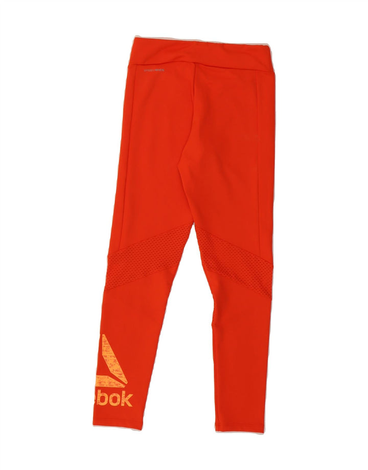REEBOK Womens Graphic Leggings UK 6 XS Red Polyester Vintage Reebok and Second-Hand Reebok from Messina Hembry 