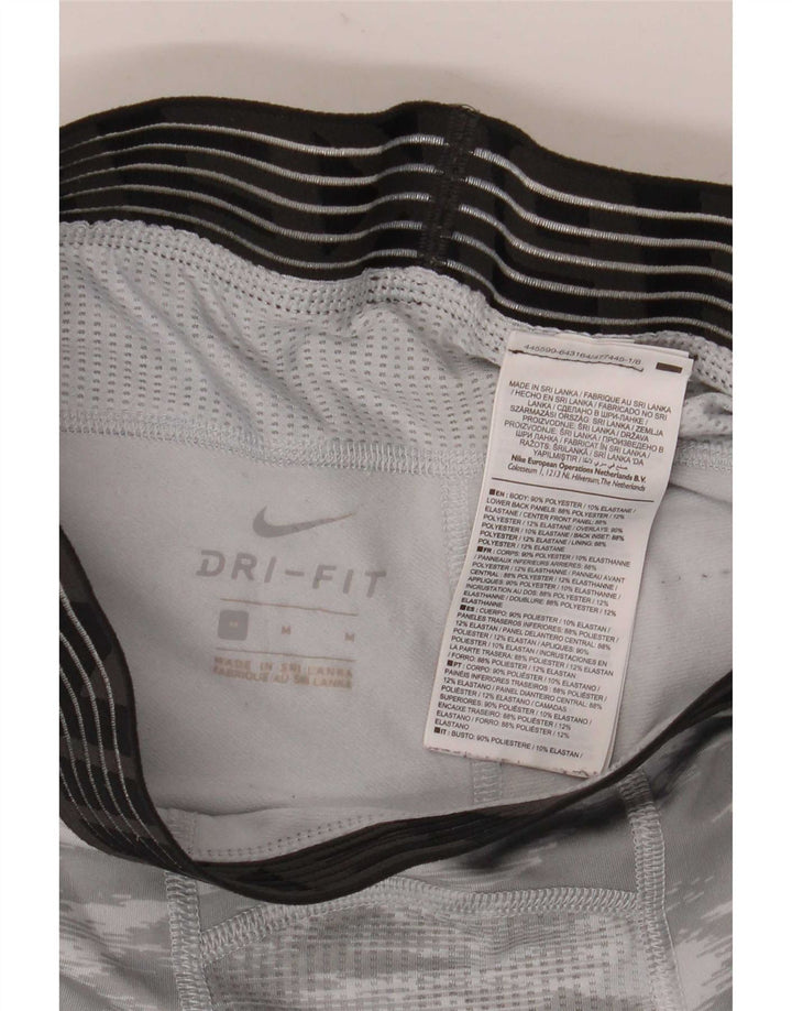 Мужские леггинсы Nike Dri Fit среднего серого цвета, камуфляжный полиэстер
