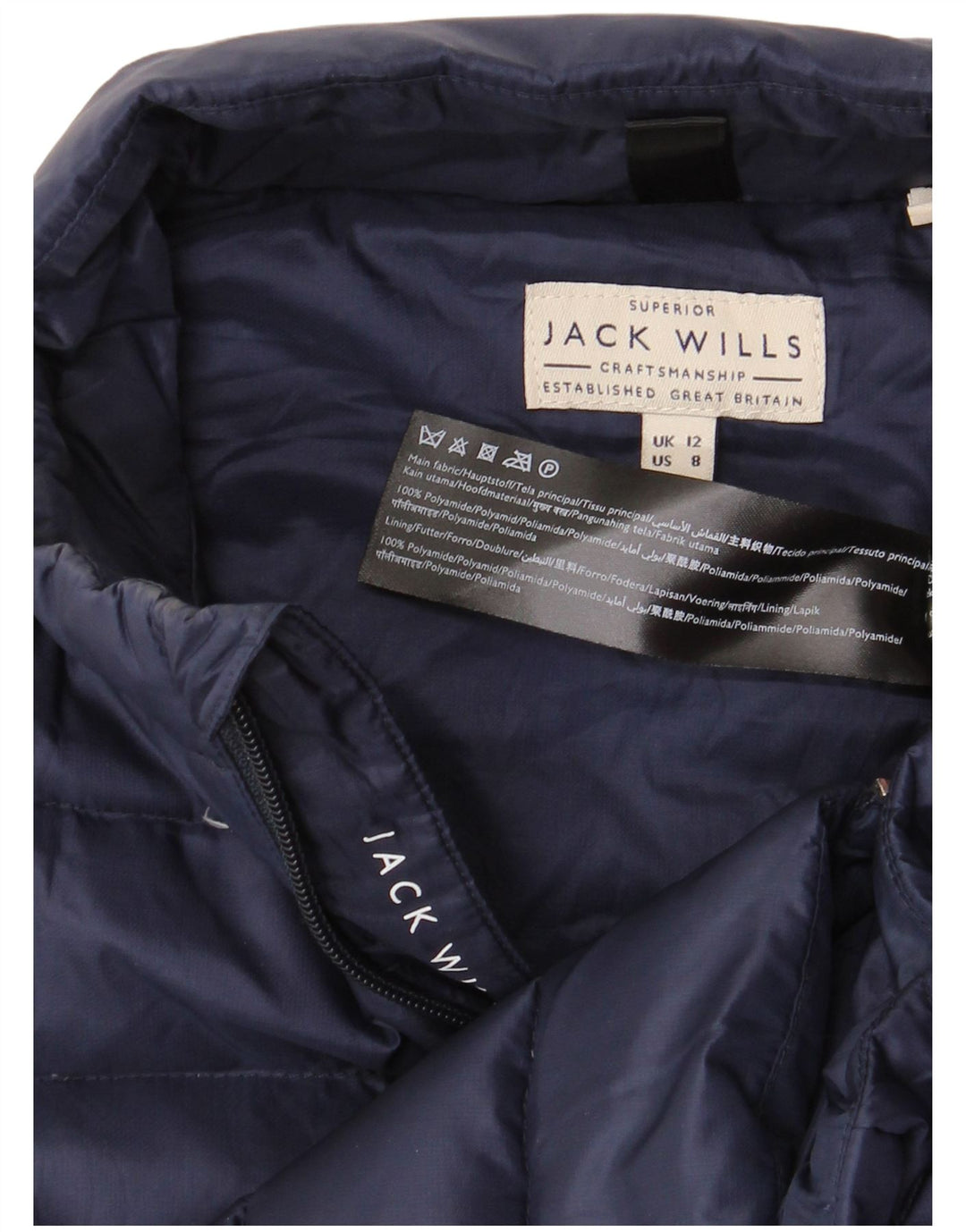Женский утепленный жилет JACK WILLS UK 12, средний темно-синий, полиамид