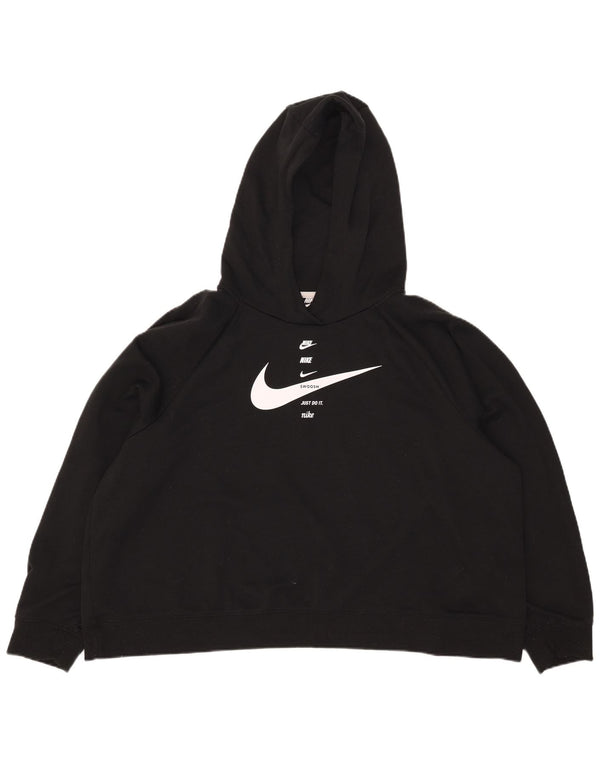 Женский джемпер с капюшоном большого размера Nike Swoosh UK 20 2XL, черный