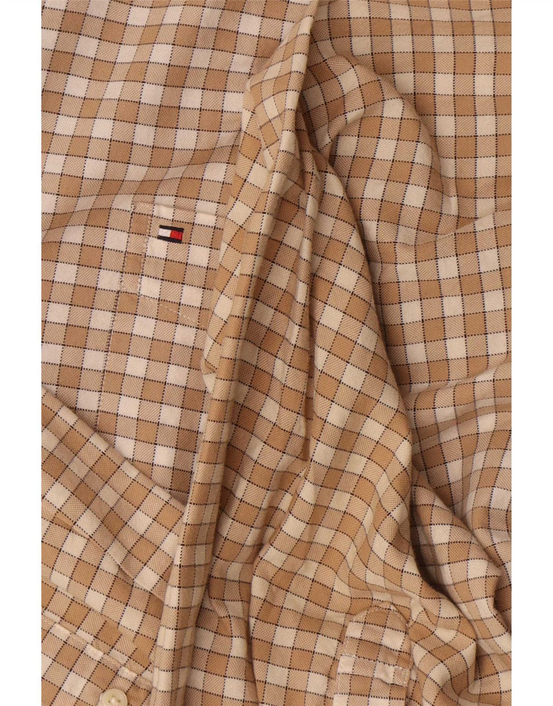Мужская рубашка Tommy Hilfiger 2XL, бежевая клетка, хлопок