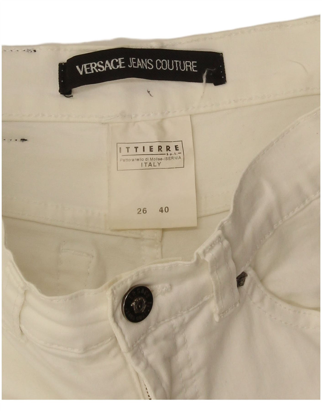 Versace Женские повседневные брюки Bootcut IT 40 Small W26 L33 Белый хлопок