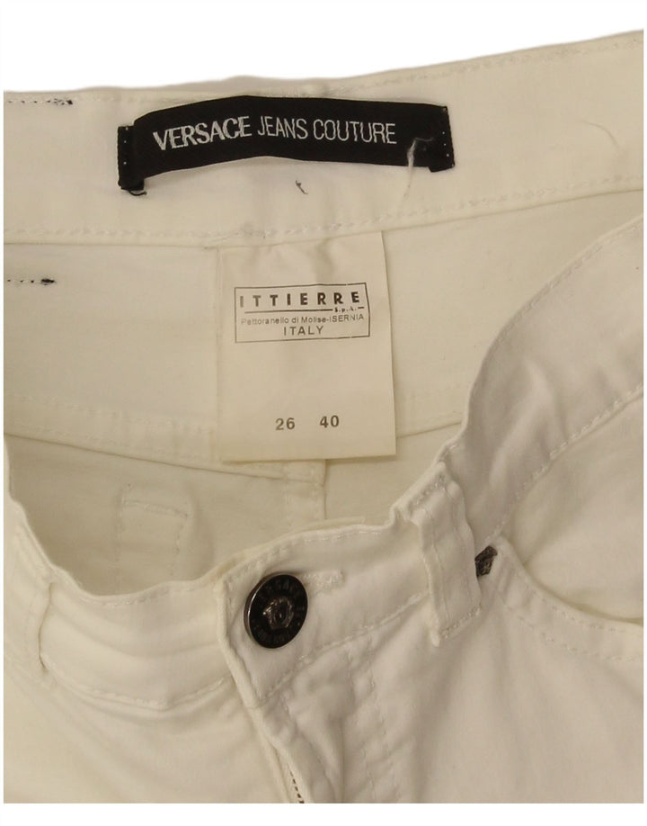Versace Женские повседневные брюки Bootcut IT 40 Small W26 L33 Белый хлопок