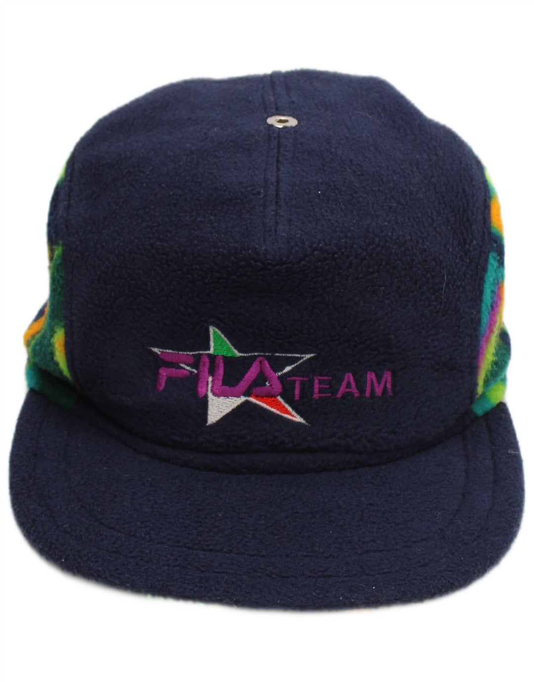 Мужская бейсболка Fila из флиса с графическим рисунком, средний темно-синий, полиэстер с геометрическим рисунком