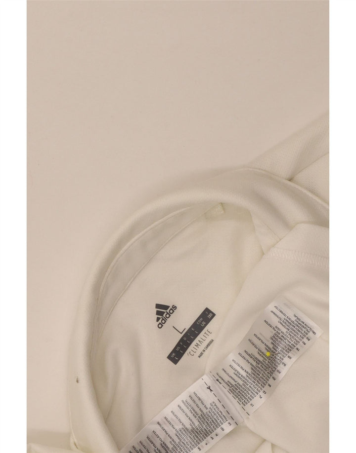 Мужская рубашка-поло Adidas Climalite, большая белая полиэстер