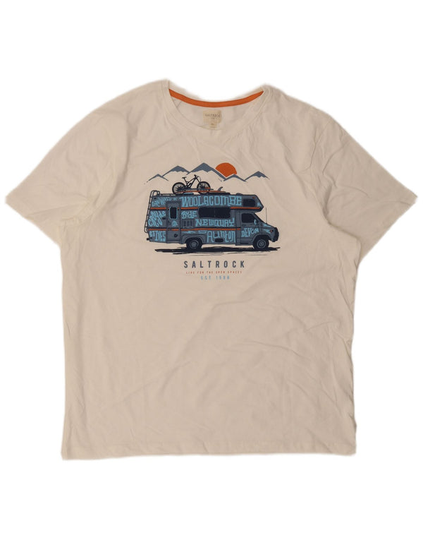 Мужская футболка с рисунком Saltrock Top XL, белый хлопок