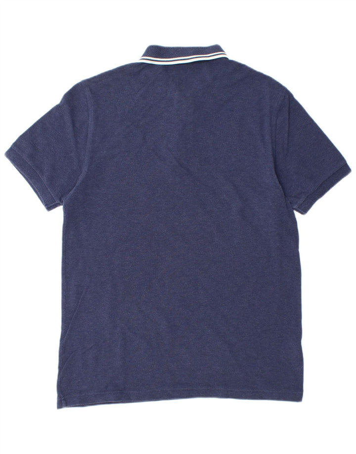 Мужская рубашка поло FRED PERRY среднего размера, темно-синяя, хлопковая