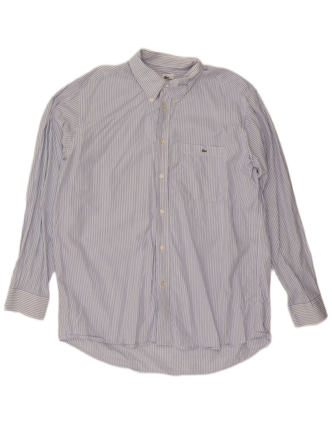 Мужская рубашка LACOSTE, размер 42, большая синяя хлопковая полоска