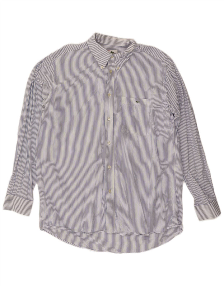 Мужская рубашка LACOSTE, размер 42, большая синяя хлопковая полоска