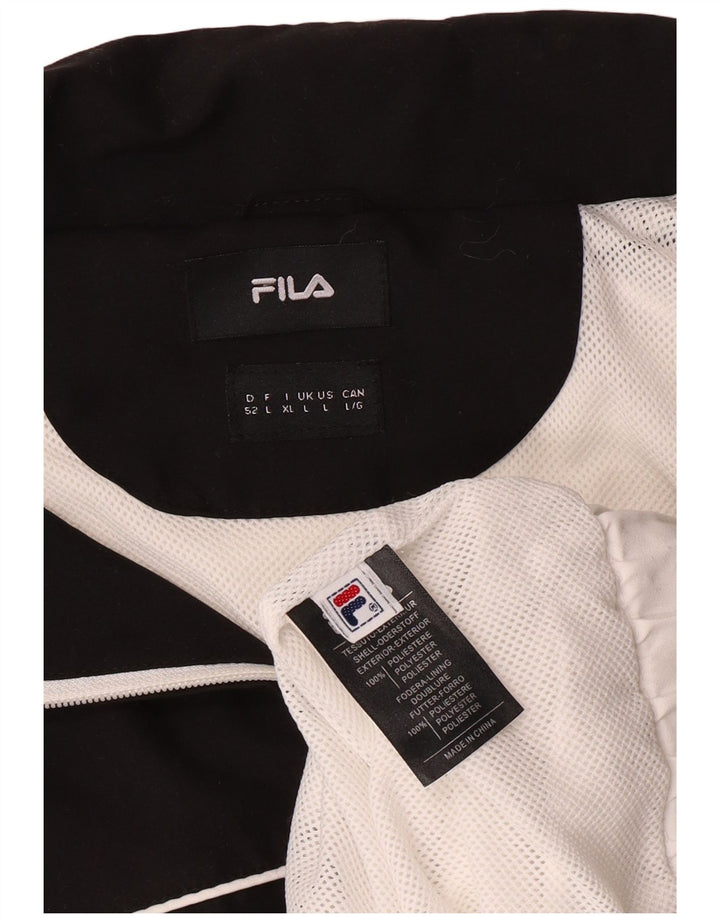 Мужской спортивный костюм Fila, большая куртка из полиэстера с цветными блоками белого цвета
