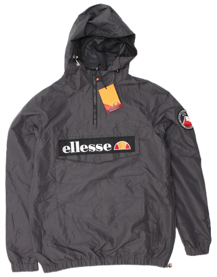 ELLESSE Мужской пуловер от дождя с капюшоном UK 36 Маленький Серый