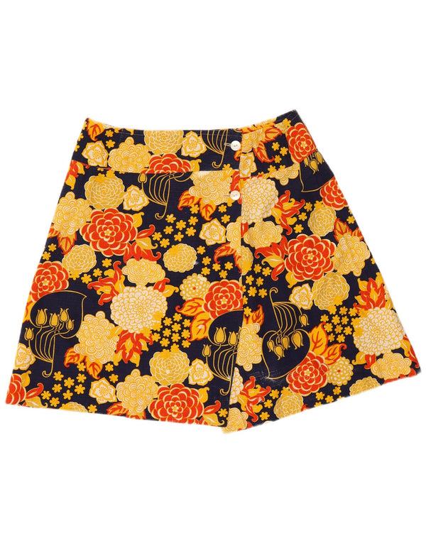 Винтажная женская мини-юбка с запахом W30, средний желтый цвет в стиле ретро