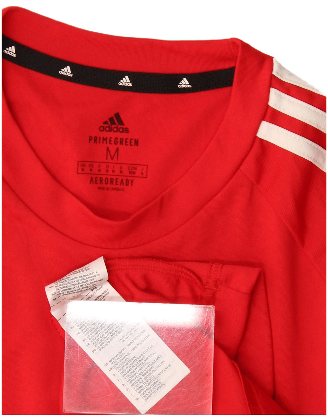 Adidas Мужская футболка Aeroready Верх среднего красного цвета из полиэстера