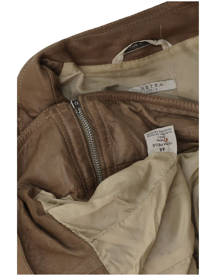 Женская укороченная кожаная косуха XETRA IT 44 Medium Beige Leather