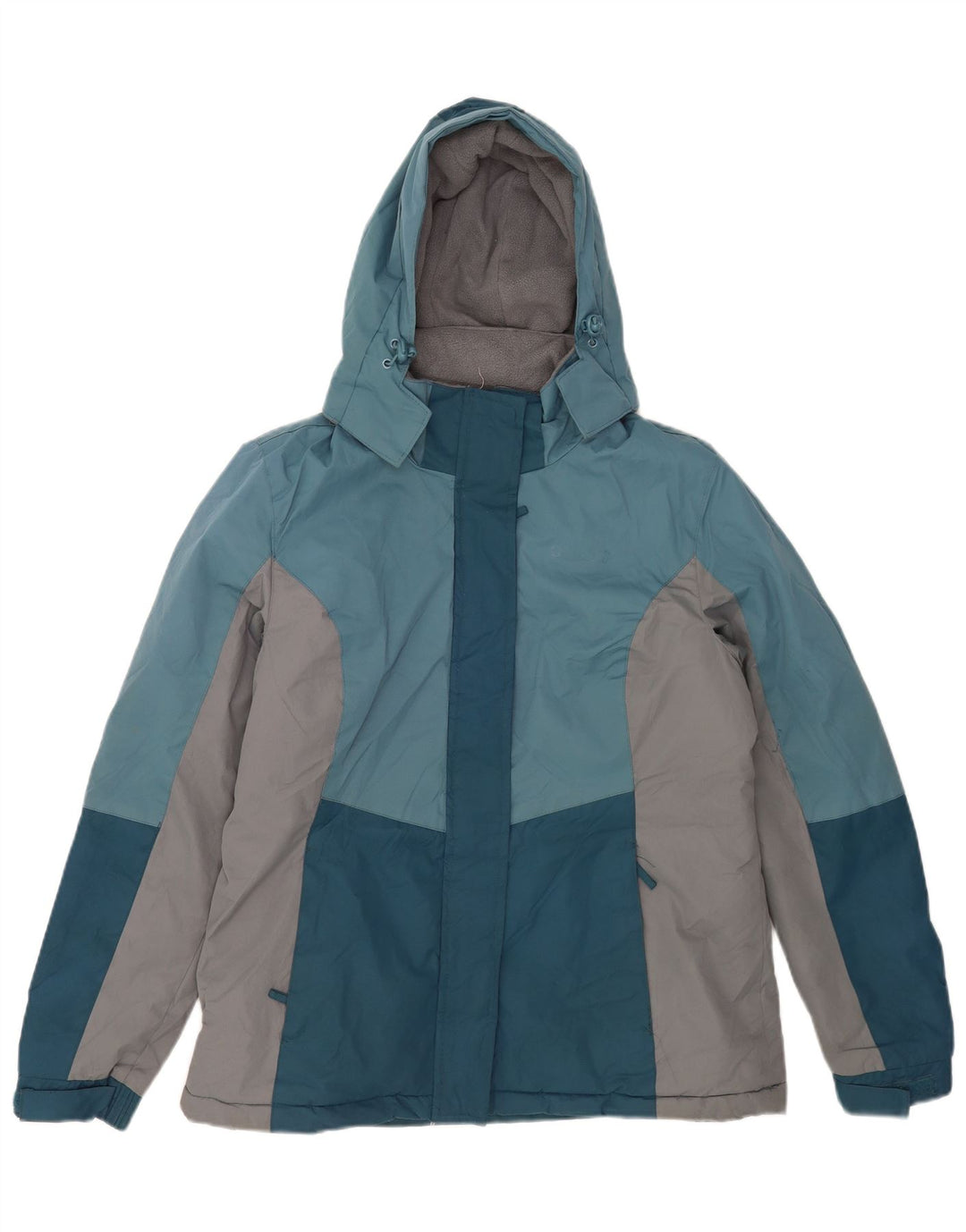 Женская лыжная куртка с капюшоном Mountain Warehouse UK 14, большая синяя с цветными блоками