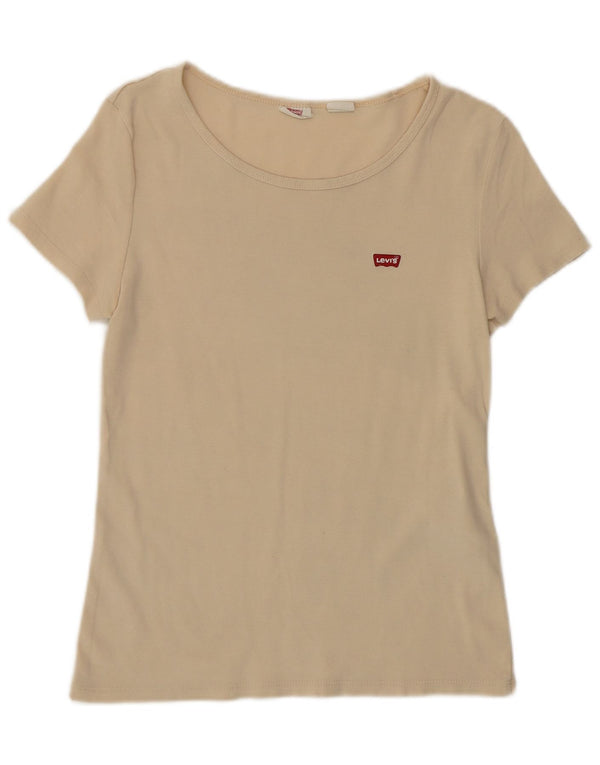 Женская укороченная футболка LEVI'S UK 12 Medium Beige Cotton