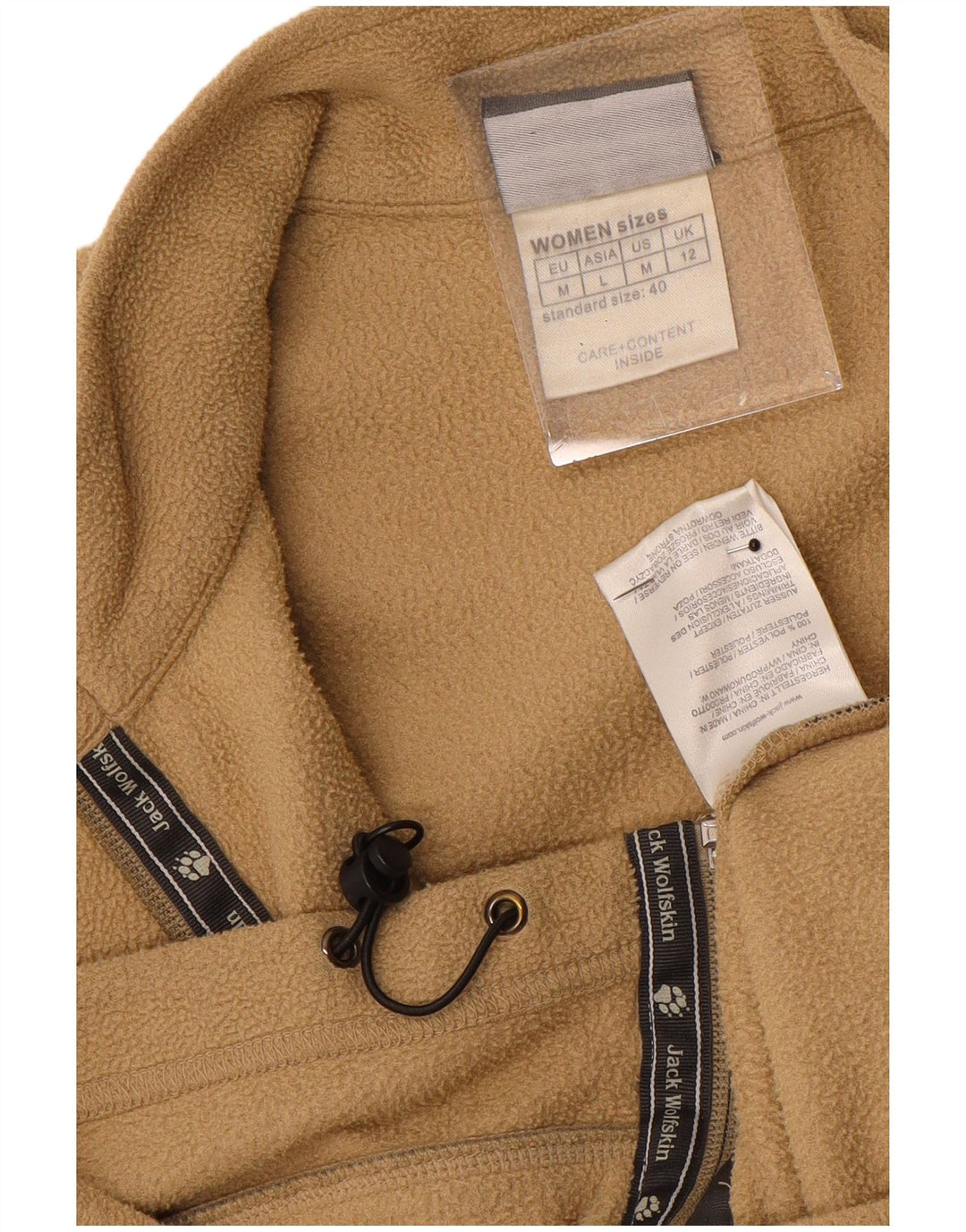 JACK WOLFSKIN Womens Fleece Gilet UK 12 Medium  Beige Polyester