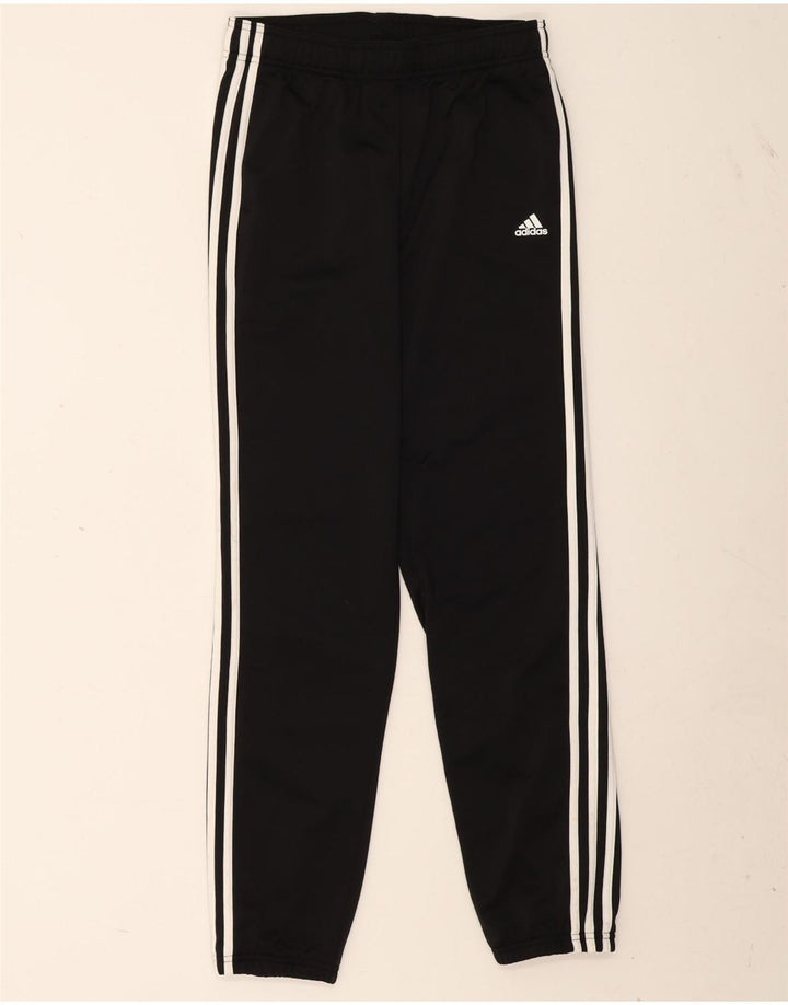 Спортивные брюки Adidas для мальчиков 13-14 лет, черный полиэстер с узором «елочка»