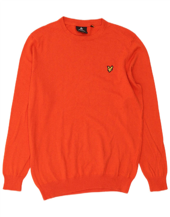 Мужской джемпер с круглым вырезом Lyle & Scott, большой красный хлопковый свитер