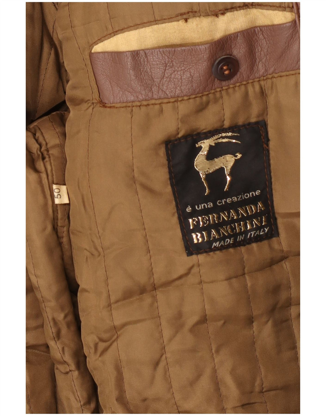 Винтажная женская кожаная куртка IT 50 XL Коричневая