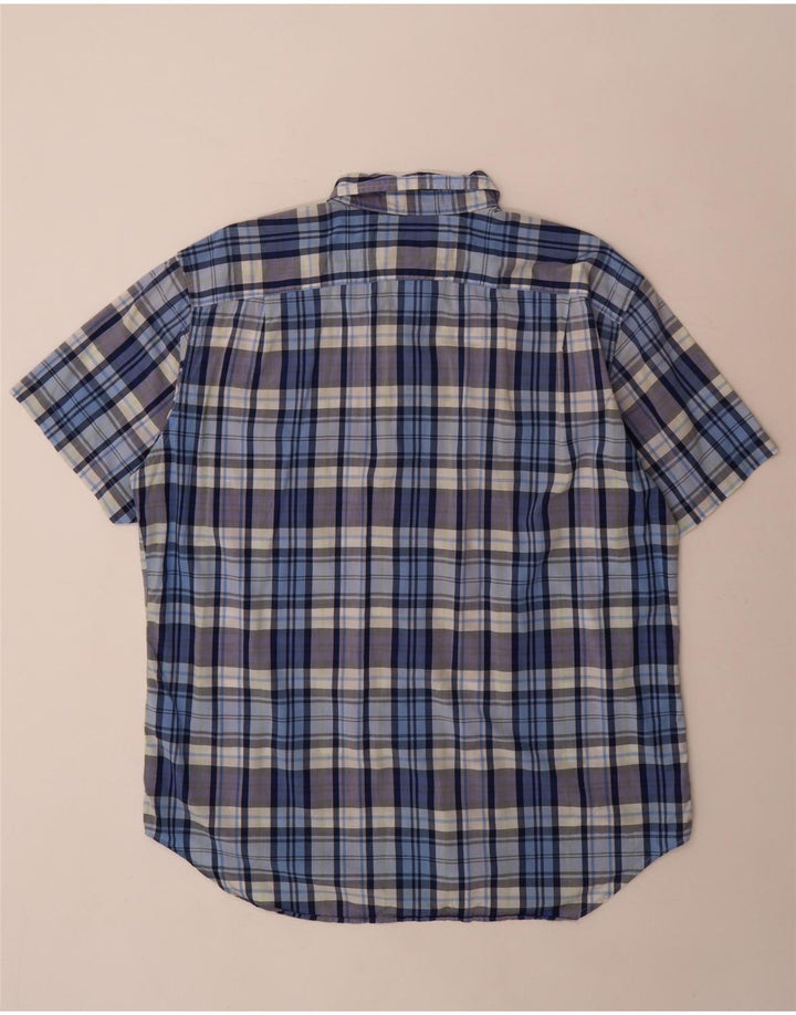Мужская рубашка Nautica с коротким рукавом, большая синяя клетка, хлопок
