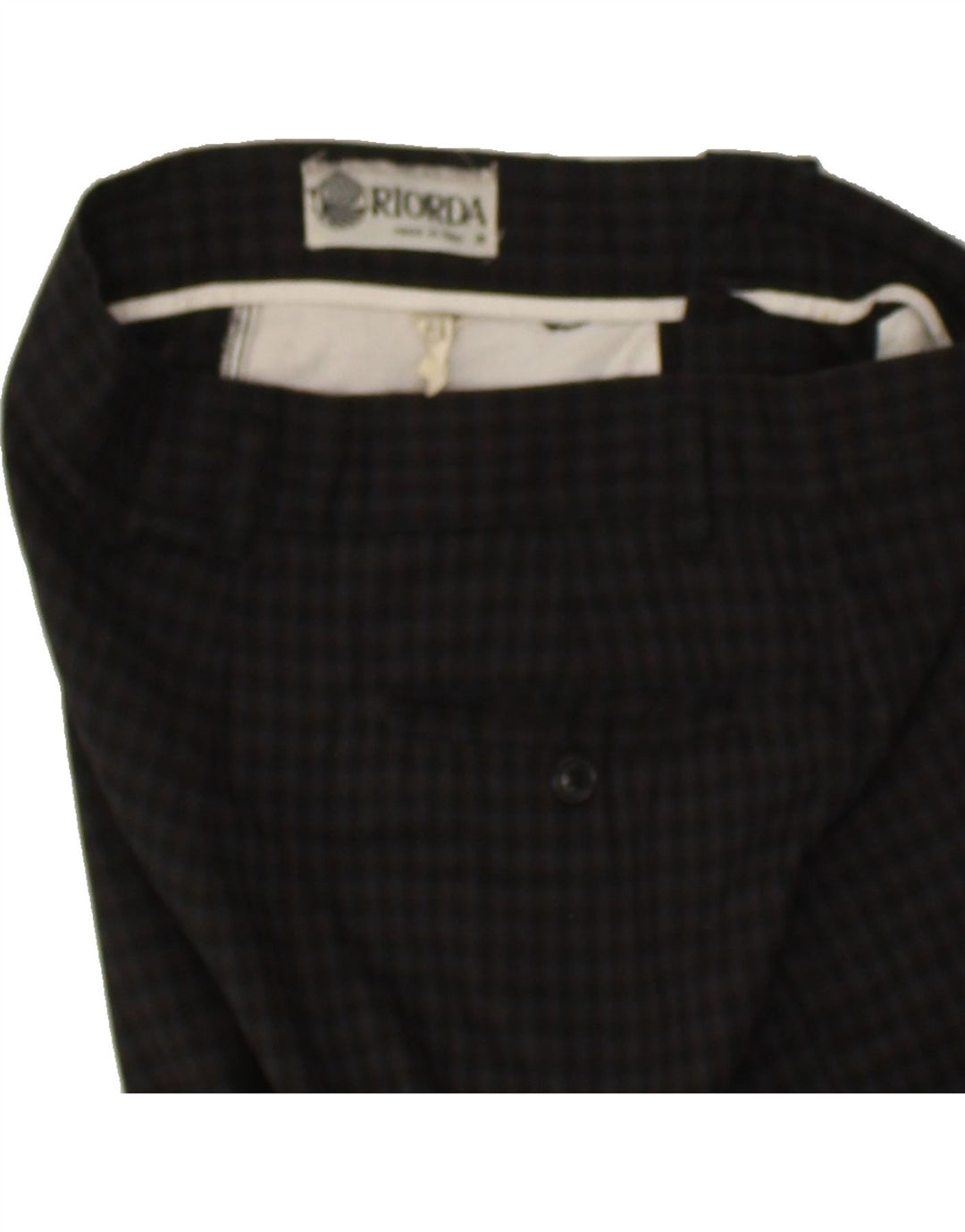 VINTAGE Womens Pegged Chino Trousers W28 L30  Black Check Polyester | Vintage Vintage | Thrift | Second-Hand Vintage | Used Clothing | Messina Hembry 