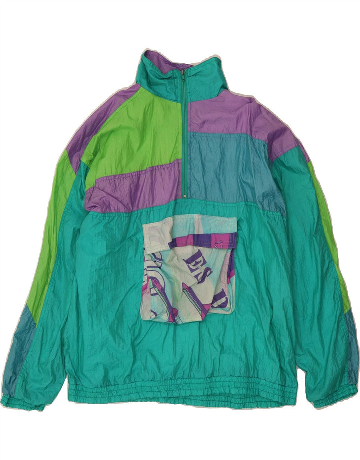 VINTAGE Mens Anorak Jacket UK 42 XL Turquoise Colourblock Polyamide Vintage Vintage and Second-Hand Vintage from Messina Hembry 