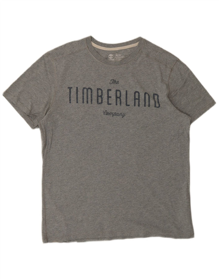 TIMBERLAND Mens Regular Fit Graphic T-Shirt Top Medium Grey Cotton