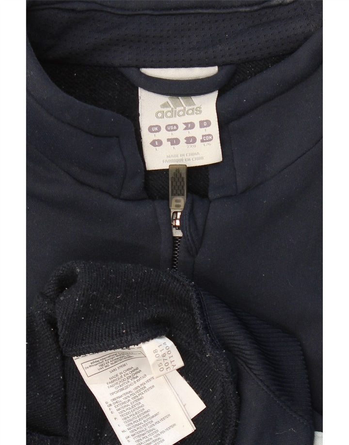 Мужская спортивная куртка ADIDAS, большая темно-синяя полиэстер с цветными блоками