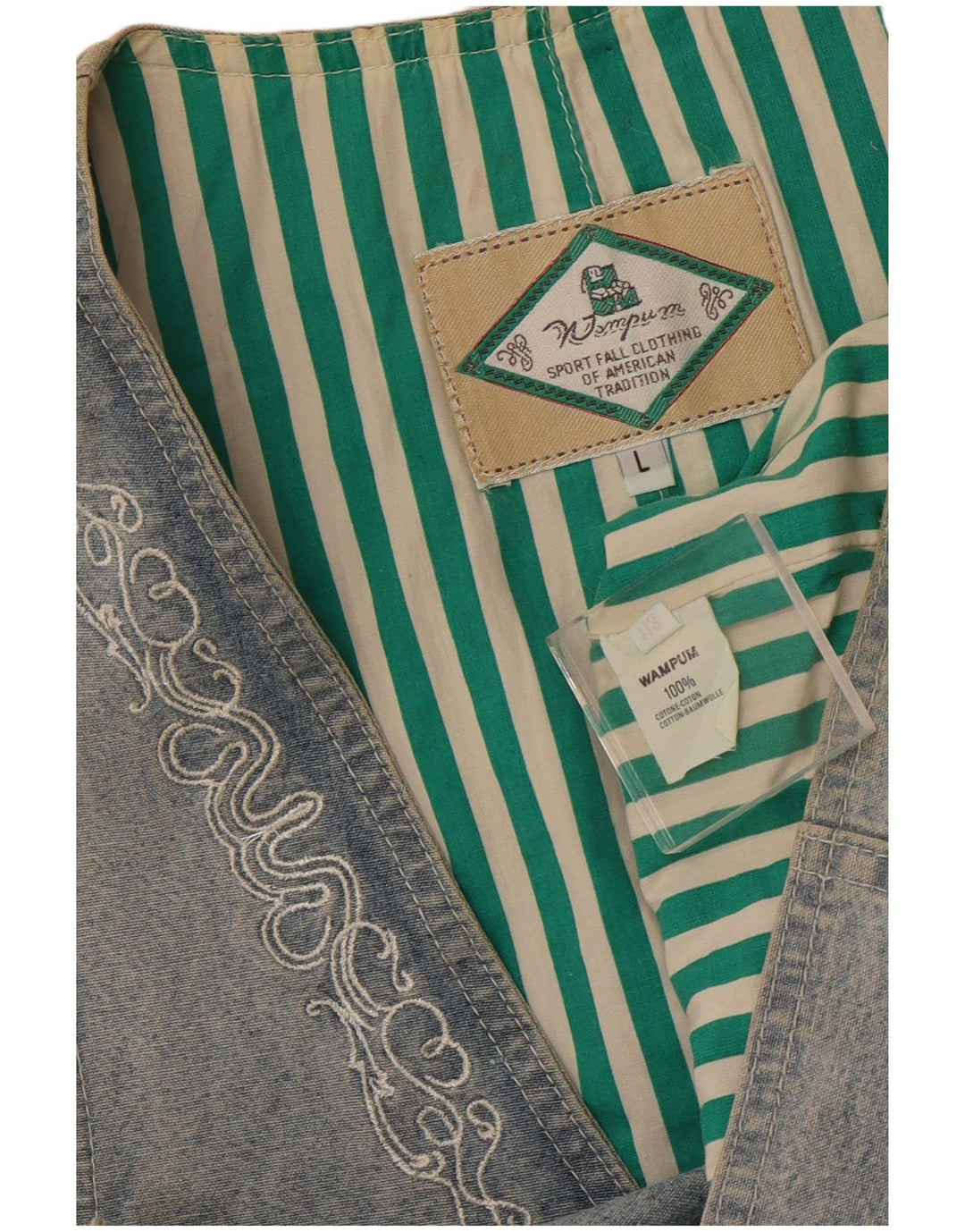 Женский жилет WAMPUM UK 16, большой синий хлопок