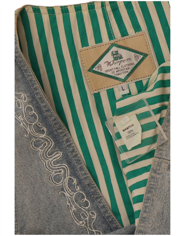 Женский жилет WAMPUM UK 16, большой синий хлопок