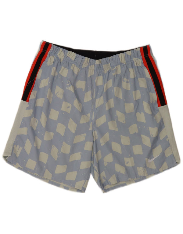 Мужские спортивные шорты Nike Regular с графикой, большие синие спортивные шорты с геометрическим рисунком