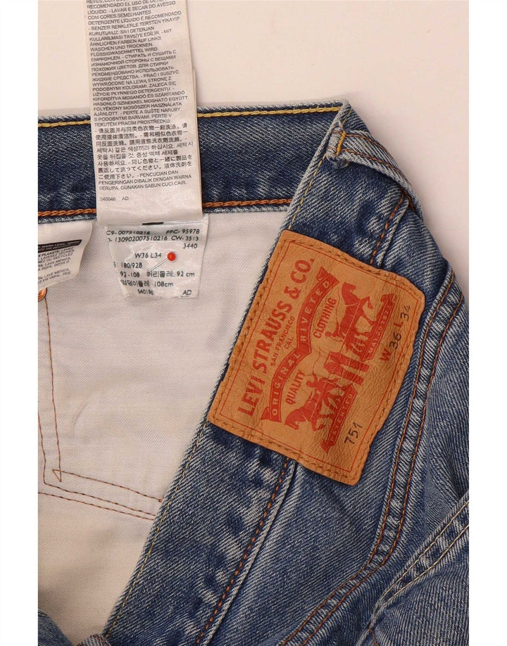 Мужские джинсовые шорты Levi's 751 W36, большие синие, хлопок