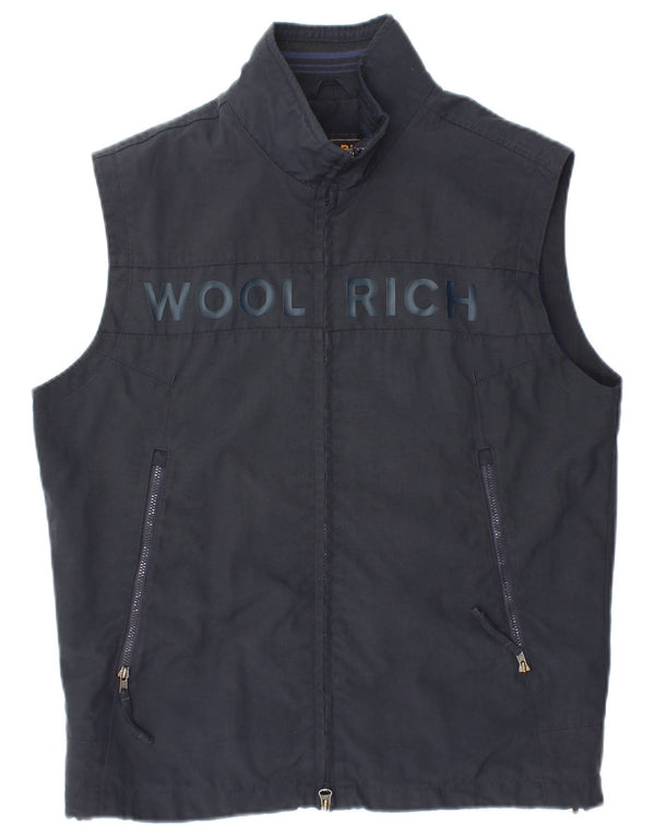 Woolrich Womens Graphic Gilet UK 14 Medium Navy Blue