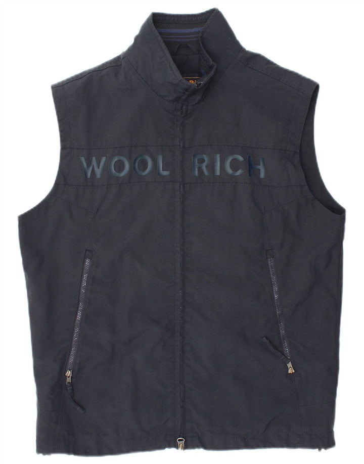 Женский жилет Woolrich с графическим рисунком UK 14, средний темно-синий