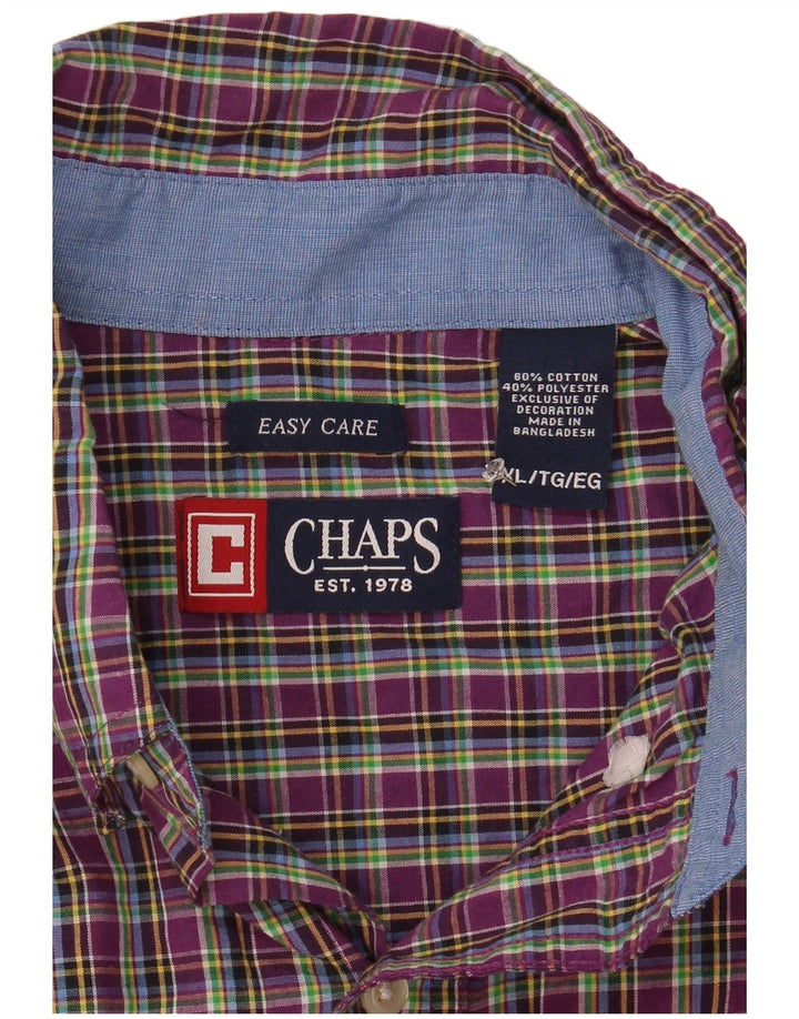 Мужская рубашка Chaps Easy Care XL, фиолетовая клетка в клетку, хлопок
